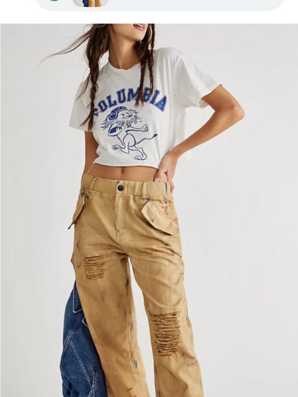 Free People Freddie distressed cargo pants. Size M